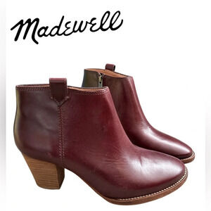 $20 WHEN BUNDLED Madewell Size 6.5 Womens Red Italian Leather Western Ankle Boot